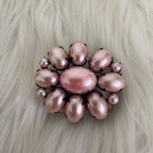 Vintage Pearl Like Pink Brooch